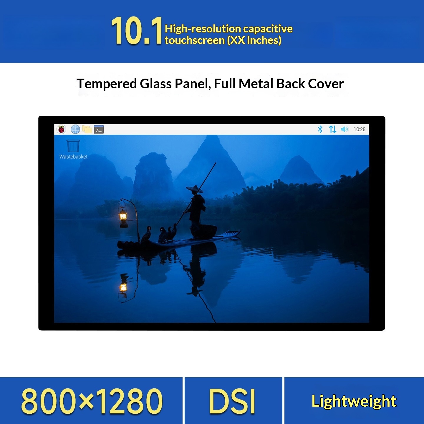 Raspberry Pi 10.1 Inch Capacitive Touch Screen Ips - ESP32-P4, pantalla táctil capacitiva DSI de